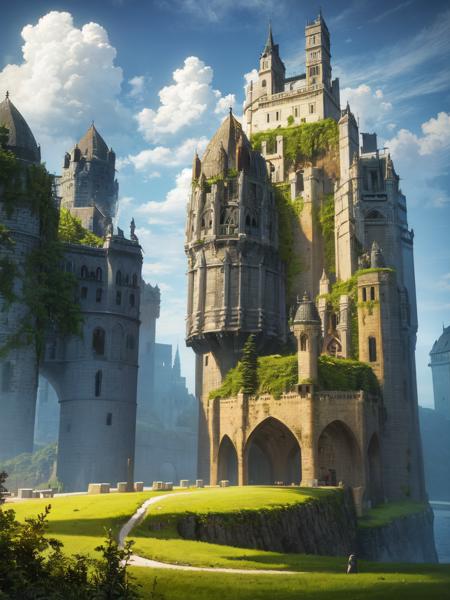 03444-3550379255-ConceptArt, scenery, no humans, outdoors, cloud, sky, castle, bridge, grass, tower, building, mountain, cloudy sky, landscape, d.png